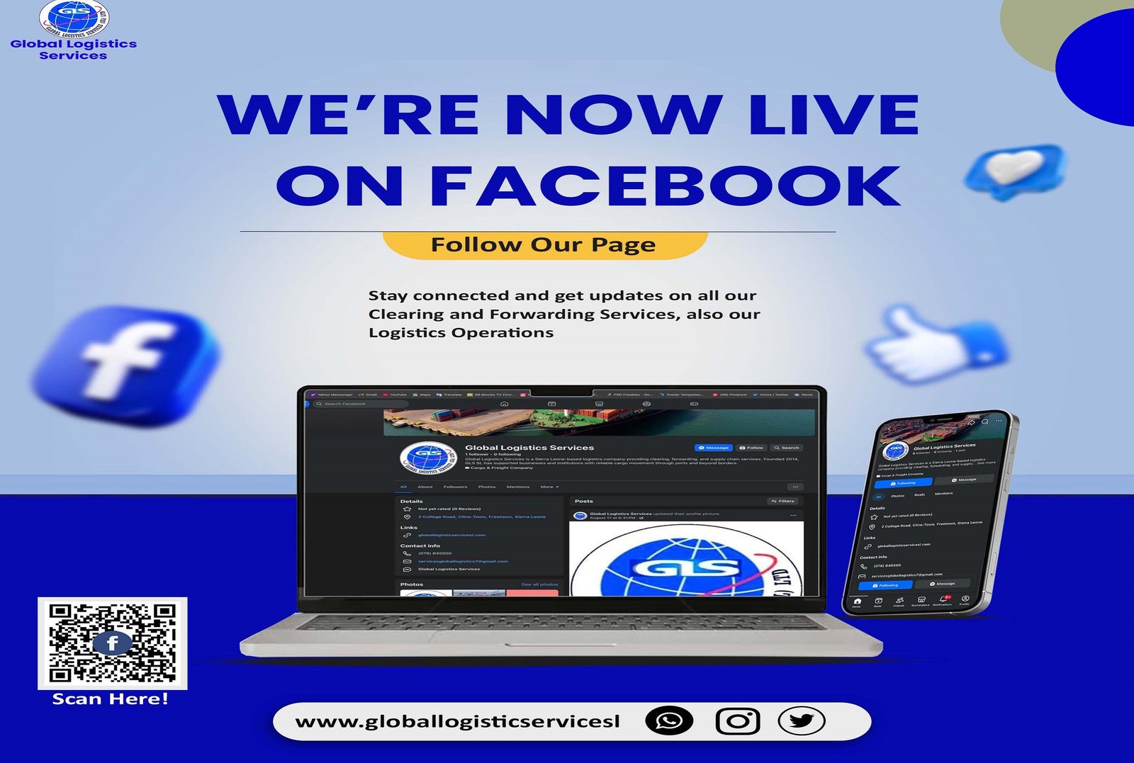 Global Logistics Services Is Now on Facebook.